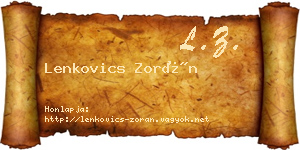 Lenkovics Zorán névjegykártya